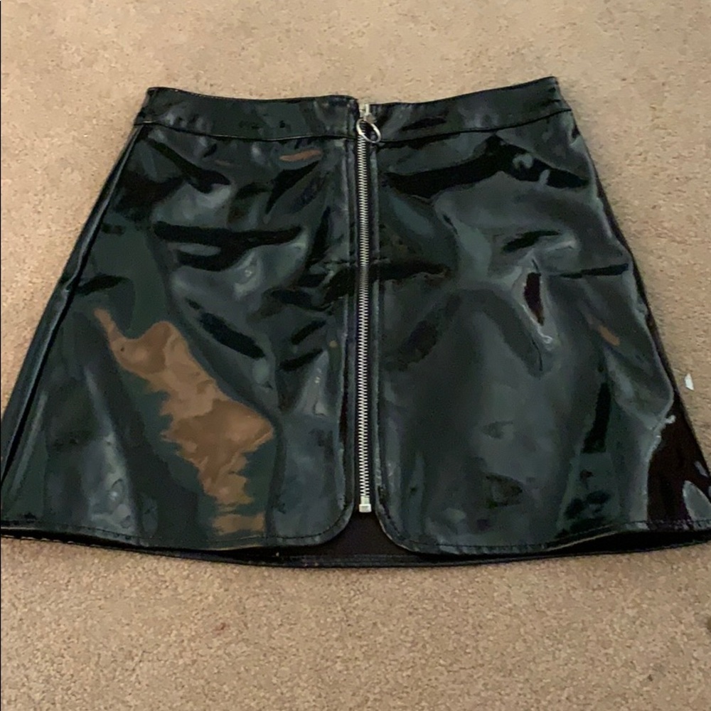 Black leather skirt